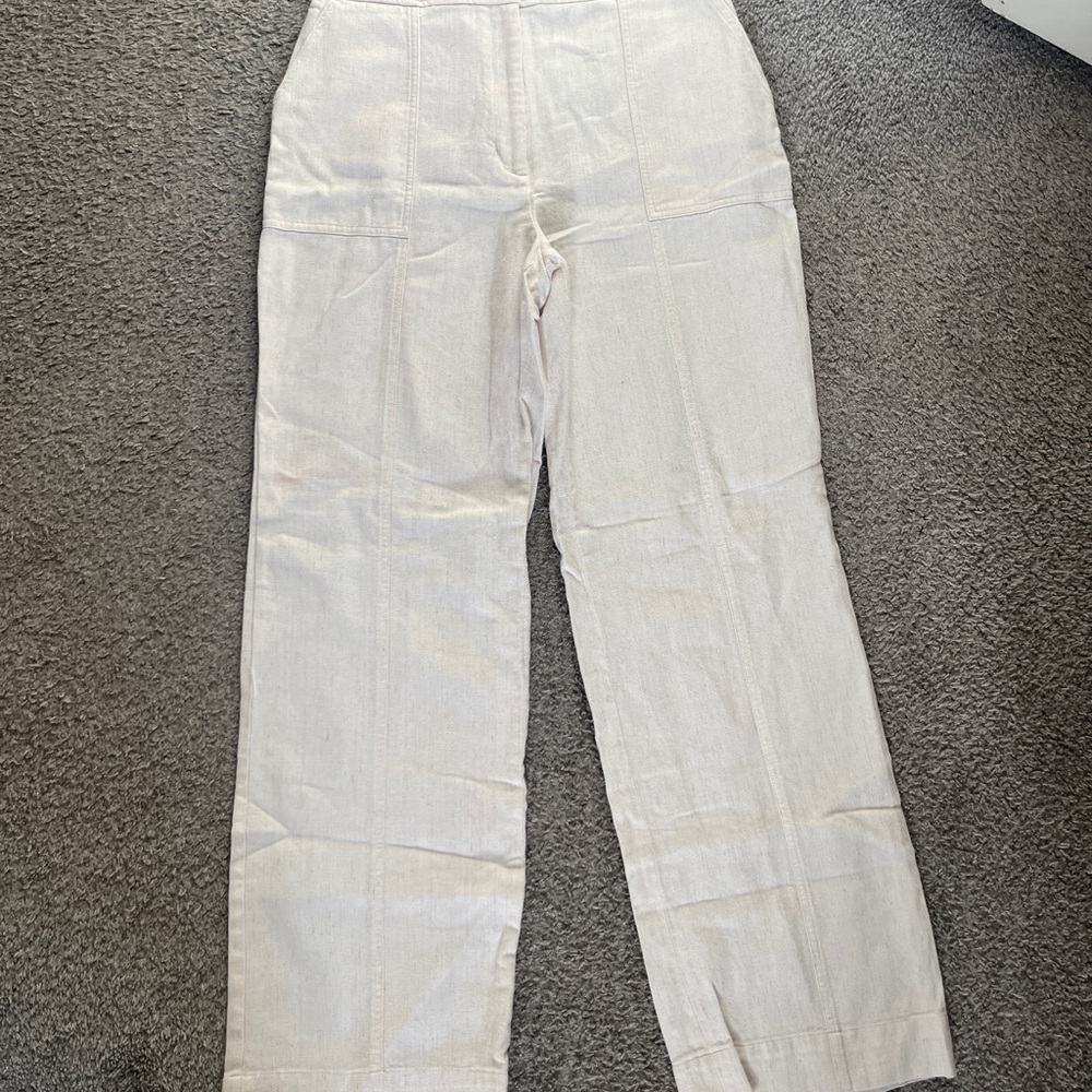 White linen trousers